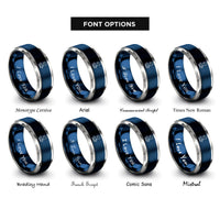 font options for inside engraving on blue & grey shanti lotus rings