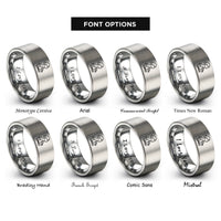 font options for inside engraving on silver shanti lotus rings