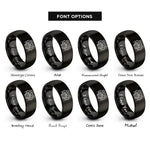 font options for inside engraving on black shared stand rings