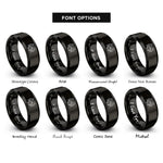 font options for inside engraving on black shared stand rings