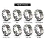 font options for inside engraving on gray shared stand rings