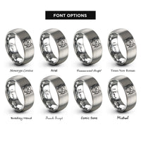font options for inside engraving on gray shared stand rings