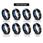 font options for inside engraving on black & blue & silver shark rings