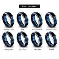 font options for inside engraving on blue & grey shark rings