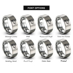 font options for inside engraving on silver shark rings