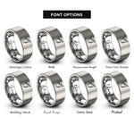 font options for inside engraving on silver shark tooth rope rings