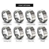 font options for inside engraving on silver shark tooth rope rings