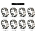 font options for inside engraving on gray shark tooth rope rings