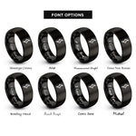 font options for inside engraving on black sharp symbol rings