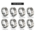 font options for inside engraving on silver sharp symbol rings
