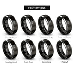 font options for inside engraving on black & grey sharpening stone knife rings