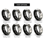 font options for inside engraving on black & gray sharpening stone knife rings