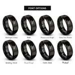 font options for inside engraving on black sharpening stone knife rings