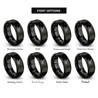 font options for inside engraving on black sharpening stone knife rings