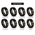 font options for inside engraving on gunmetal & black sharpening stone knife rings