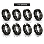 font options for inside engraving on black & gray shaving brush bowl rings