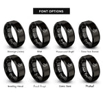 font options for inside engraving on black shaving brush bowl rings