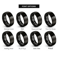font options for inside engraving on black shawarma wrap rings