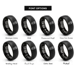 font options for inside engraving on black shawarma wrap rings