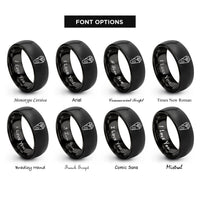 font options for inside engraving on black shawarma wrap rings