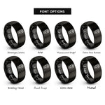 font options for inside engraving on black shawarma wrap rings
