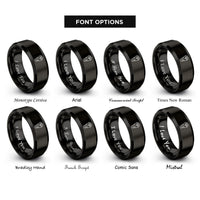 font options for inside engraving on black shawarma wrap rings