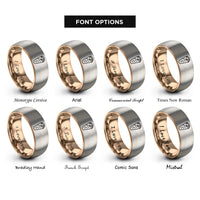 font options for inside engraving on rose gold & grey shawarma wrap rings