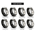 font options for inside engraving on black & gray shedding brush rings