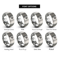 font options for inside engraving on silver shedding brush rings