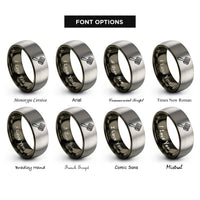 font options for inside engraving on gunmetal & gray shedding brush rings