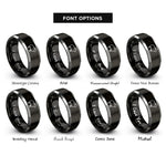 font options for inside engraving on black & gray sheep rings