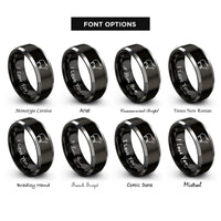 font options for inside engraving on black & gray sheep rings