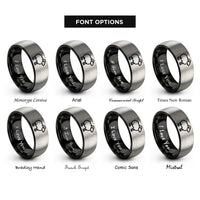 font options for inside engraving on black & gray sheep rings