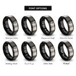 font options for inside engraving on black & grey sheep rings