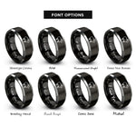 font options for inside engraving on black & grey sheep rings