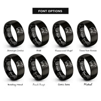 font options for inside engraving on black sheep rings