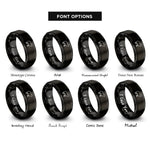font options for inside engraving on black sheep rings