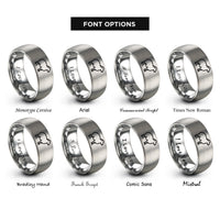 font options for inside engraving on grey sheep rings