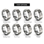 font options for inside engraving on silver sheep rings