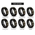 font options for inside engraving on gunmetal & black sheep rings