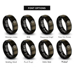 font options for inside engraving on gunmetal & black sheep rings