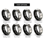 font options for inside engraving on black & grey sheep print rings