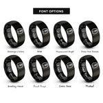font options for inside engraving on black sheep print rings