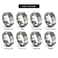 font options for inside engraving on silver sheep print rings