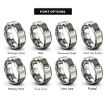font options for inside engraving on gray sheep print rings