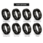 font options for inside engraving on black sheet music scroll rings