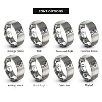 font options for inside engraving on silver sheet music scroll rings