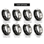 font options for inside engraving on black & grey shelf road rings