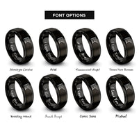 font options for inside engraving on black shelf road rings