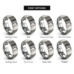 font options for inside engraving on silver shelf road rings